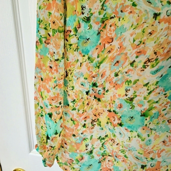 Philosophy Women's Pull-Over Sheer Floral Blouse Size S - Picture 10 of 13